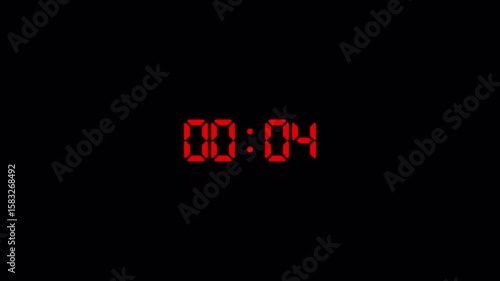 Ten seconds countdown timer animation from 10 to 0 second on transparent background 10 second countdown timer, in 4k with alpha channel