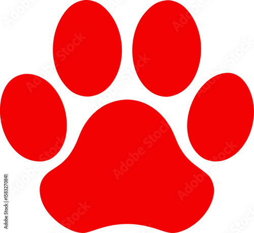 A seamless pattern of red paw prints, forming a heart-shaped symbol of love, perfect for a Valentine's Day design or an abstract wallpaper