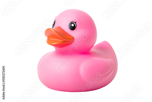 rubber pink duck isolated on transparent background	