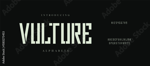 Classic typography in modern or old art deco style, serif letters for modern or retro poster font