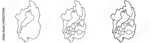 Wallpaper Mural Saga Prefecture map – vector illustration of cities, towns, and coastal areas in Kyushu, Japan Torontodigital.ca