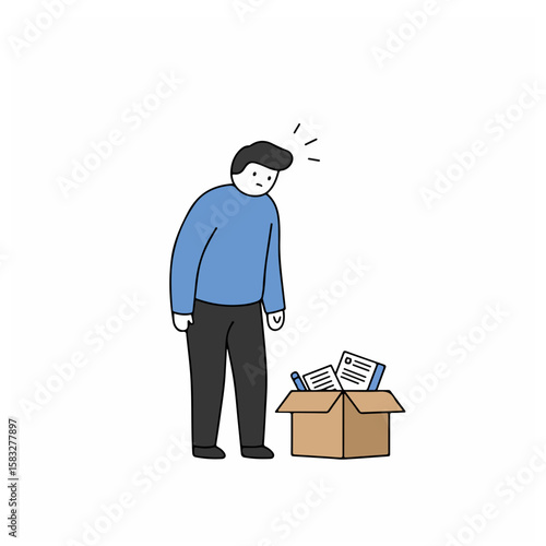being fired from job unemployment jobless business flat illustration
