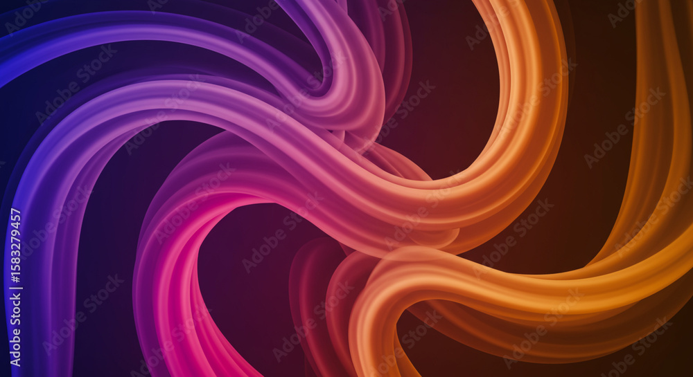 Obraz premium Abstract swirling ribbons of vibrant color, creating a dynamic and artistic design.