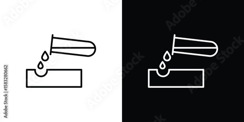 Corrosive substance icon line for web, mobile and infographics.
