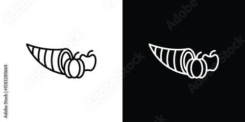 Cornucopia icon line for web, mobile and infographics.