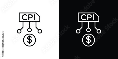 Consumer prices index icon line for web, mobile and infographics.