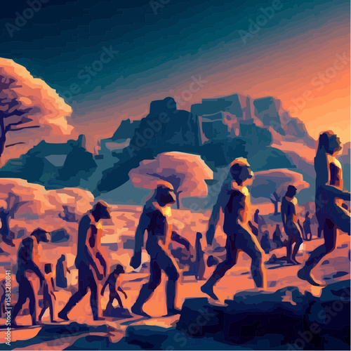 
alternative digital art showing the evolution of humanity 77