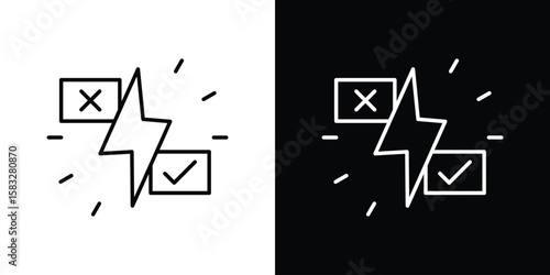 Conflict icon line for web, mobile and infographics.