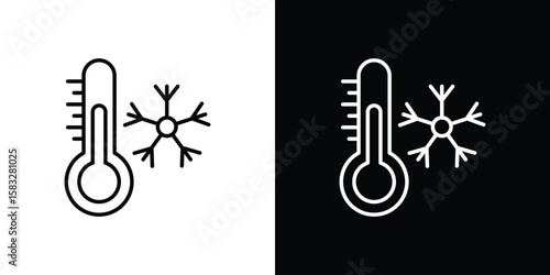 Cold icon line for web, mobile and infographics.