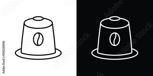 Coffee capsule icon line for web, mobile and infographics.