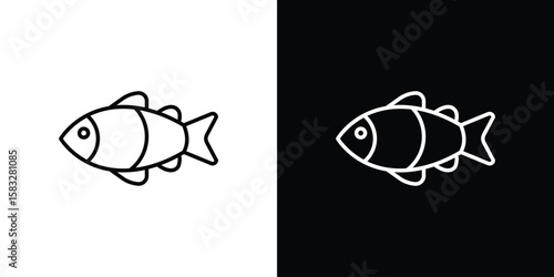 Clown fish icon line for web, mobile and infographics.