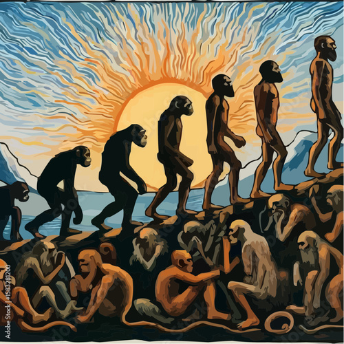 
alternative digital art showing the evolution of humanity 42