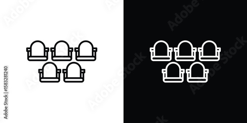 Cinema seat icon line for web, mobile and infographics.