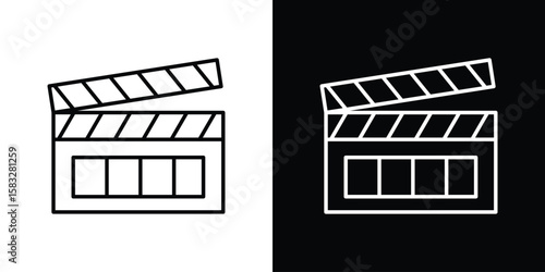 Cinema flapper icon line for web, mobile and infographics.