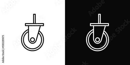 Cart trolley wheel icon line for web, mobile and infographics.