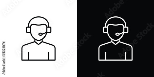 Callcenter icon line for web, mobile and infographics.