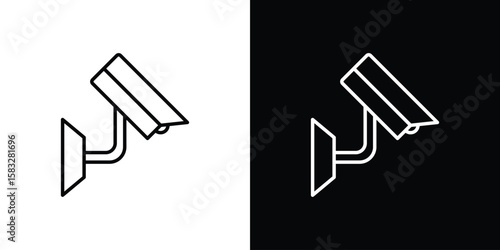 CCTV icon line for web, mobile and infographics.