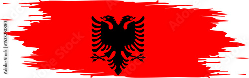 Albania Map with National Flag Design | Country Silhouette Vector