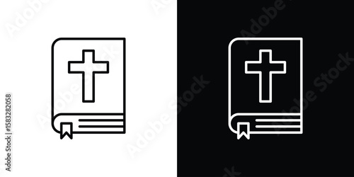 Bible icon line for web, mobile and infographics.