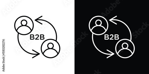 B2B icon line for web, mobile and infographics.