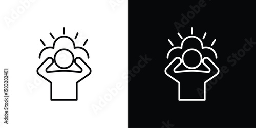 Anxiety icon line for web, mobile and infographics.