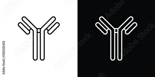Antibody icon line for web, mobile and infographics.