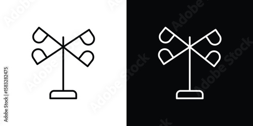 Anemometer icon line for web, mobile and infographics.
