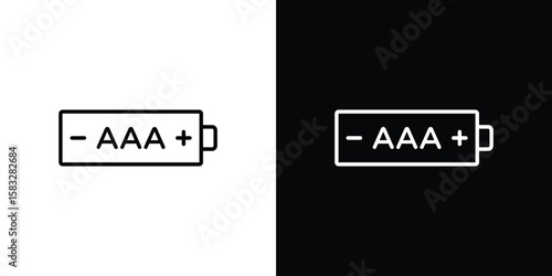 AAA battery icon line for web, mobile and infographics.