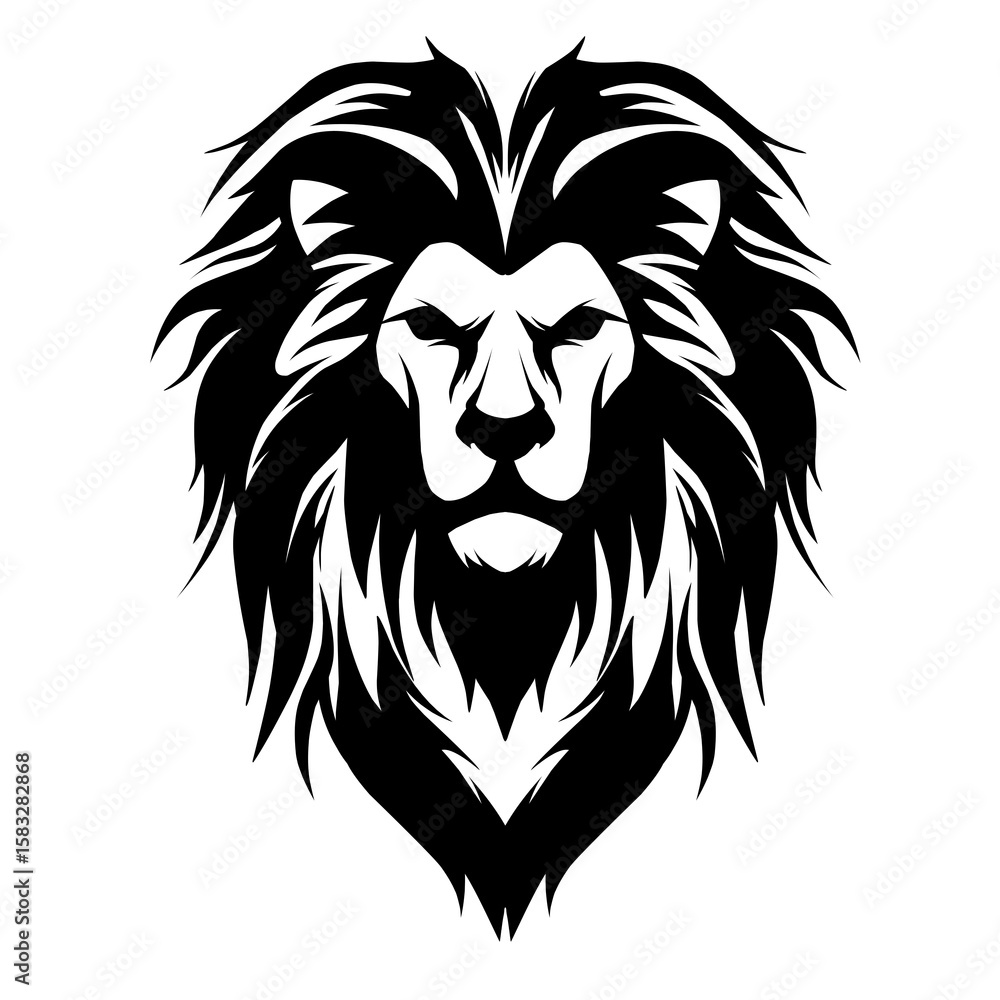 Fototapeta premium lion head silhouette vector
