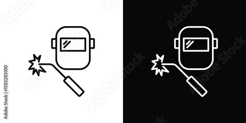 Welding icon line for web, mobile and infographics.