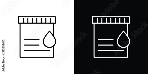 Urine test icon line for web, mobile and infographics.