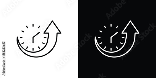 Uptime and downtime icon line for web, mobile and infographics.