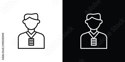Tourist Guide icon line for web, mobile and infographics.
