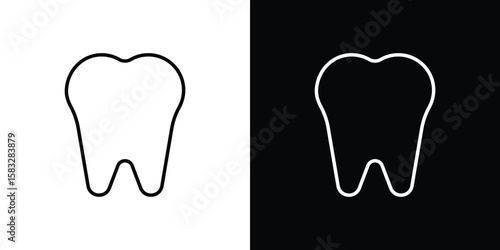 Tooth icon line for web, mobile and infographics.
