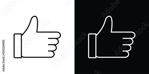 Thumb up icon line for web, mobile and infographics.