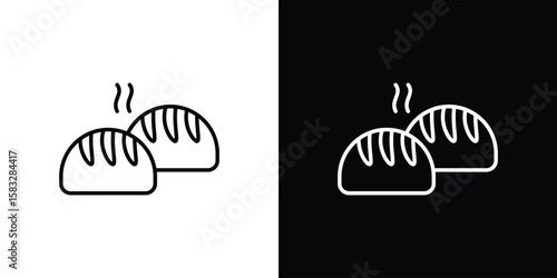 Steamed bread icon line for web, mobile and infographics.