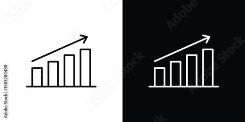 Stagflation icon line for web, mobile and infographics.