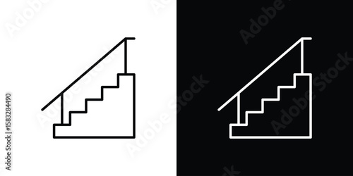 Stairs icon line for web, mobile and infographics.