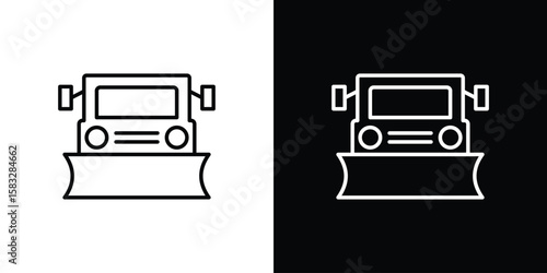 Snowplow icon line for web, mobile and infographics.