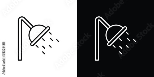 Shower Head icon line for web, mobile and infographics.