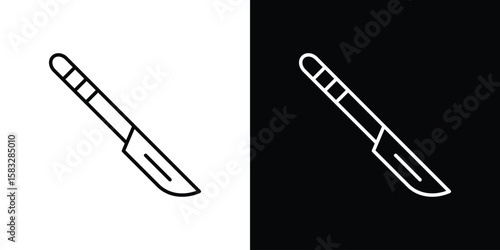 Scalpel icon line for web, mobile and infographics.