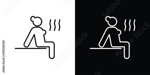 Sauna icon line for web, mobile and infographics.