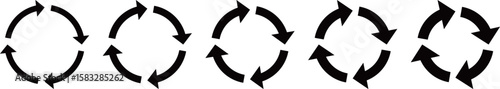 ループ矢印のアイコンセット　くるくる矢印　ベクター