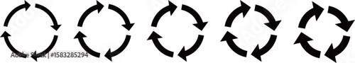 ループ矢印のアイコンセット　くるくる矢印　ベクター