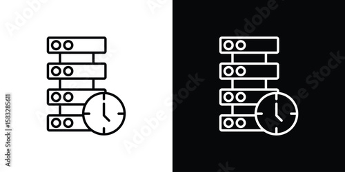 Real time data icon line for web, mobile and infographics.
