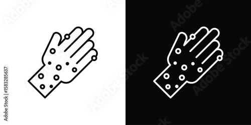 Rash hand icon line for web, mobile and infographics.
