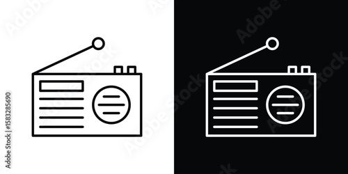 Radio icon line for web, mobile and infographics.