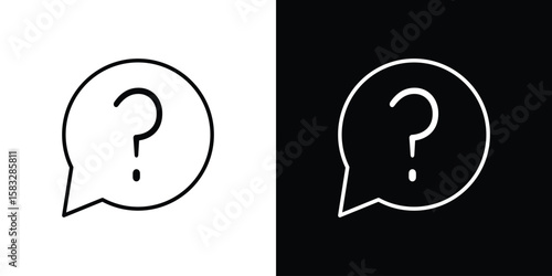 Question icon line for web, mobile and infographics.