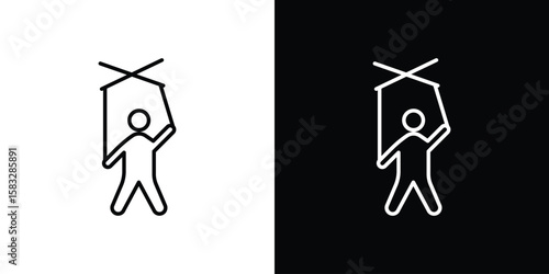 Puppet icon line for web, mobile and infographics.