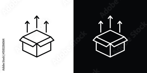 Product release icon line for web, mobile and infographics.